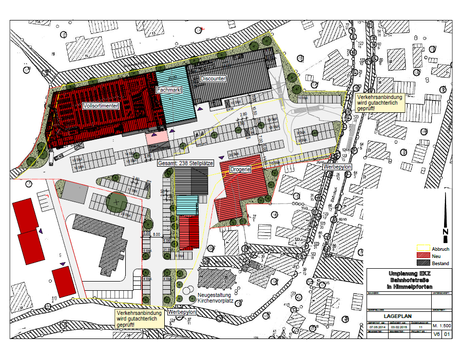 Etwa dort wo der Vollsortimenter in rot eingezeichnet ist (samt vorgelagerter Parkplätze) liegt der Steinmetzpark.